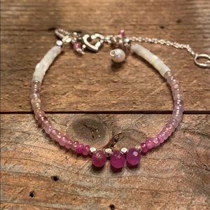 PINK Sapphire and Silver Bracelet